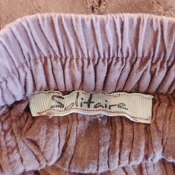 Solitaire dusty rose pink tiered eyelet cotton midi skirt approx Small - Picture 11 of 11